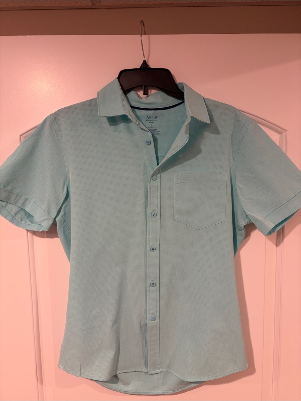 Apt. 9 Men’s Light Aqua Short-Sleeve Button-Down Shirt